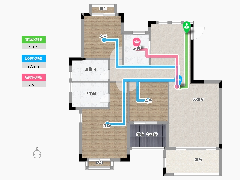 湖南省-长沙市-宁华星湖湾二期-124.95-户型库-动静线