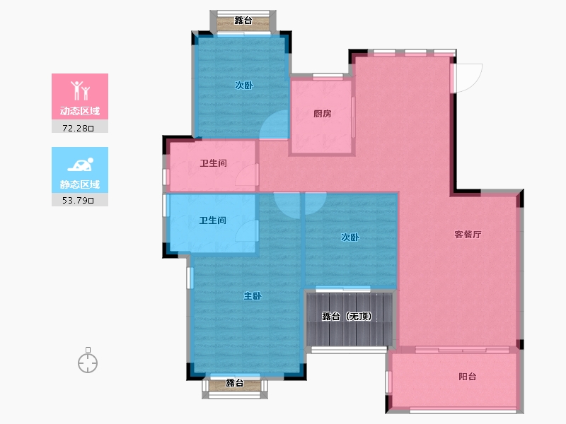 湖南省-长沙市-宁华星湖湾二期-124.95-户型库-动静分区