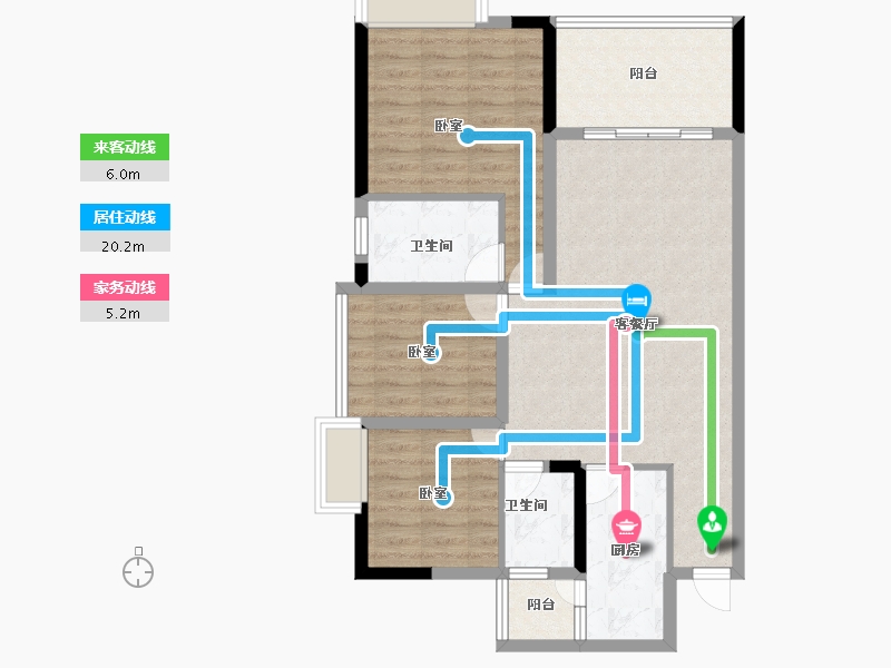 广东省-江门市-逸朗华府-84.75-户型库-动静线