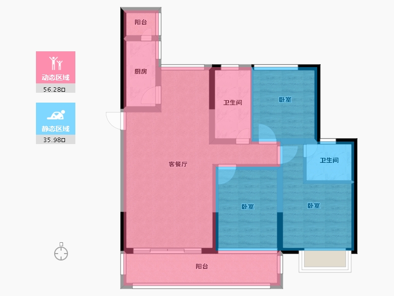 广东省-江门市-逸朗华府-81.00-户型库-动静分区