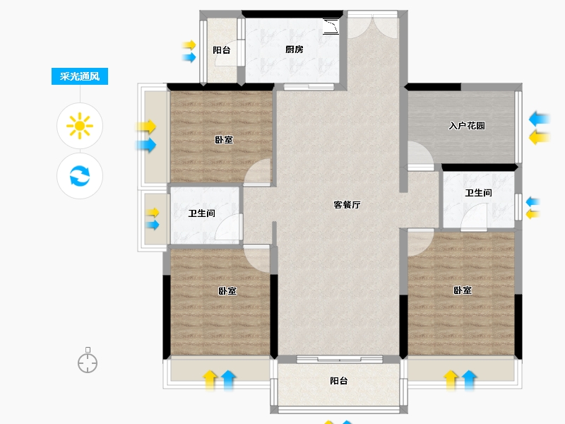 广东省-广州市-保利紫山花园-115.00-户型库-采光通风