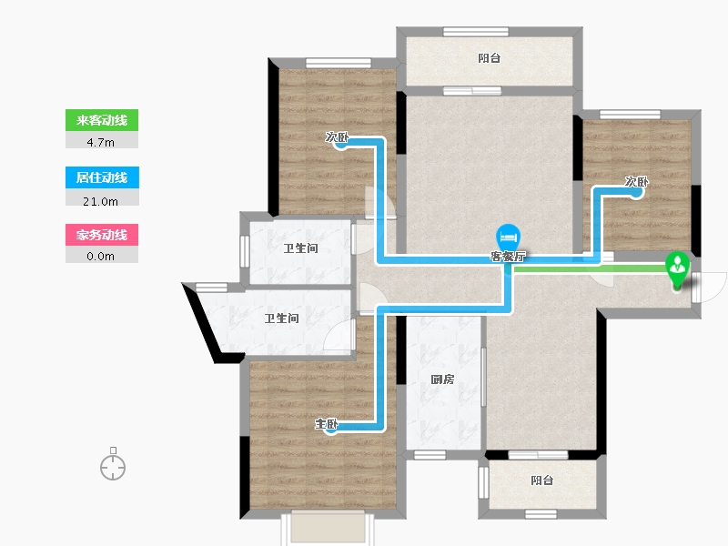 湖南省-长沙市-新月半岛-102.89-户型库-动静线