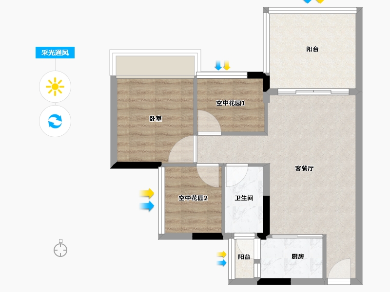 广东省-江门市-新熙花园-61.00-户型库-采光通风