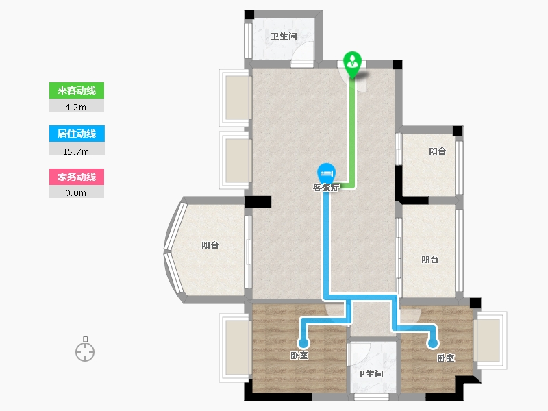 广东省-汕头市-海湾尚景-76.00-户型库-动静线