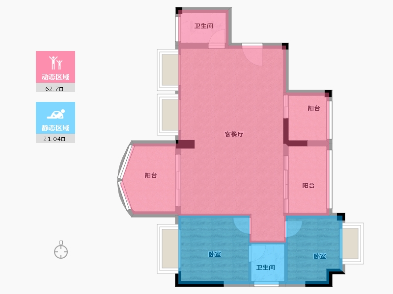 广东省-汕头市-海湾尚景-76.00-户型库-动静分区