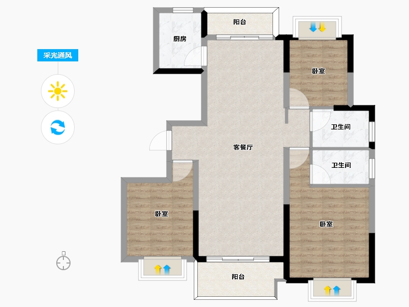 河南省-信阳市-京华苑-100.00-户型库-采光通风