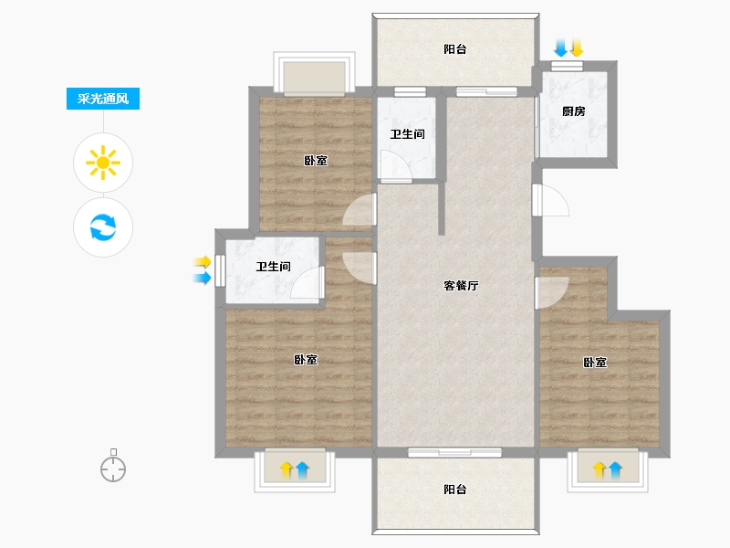 河南省-信阳市-息县美好生活家园-88.00-户型库-采光通风