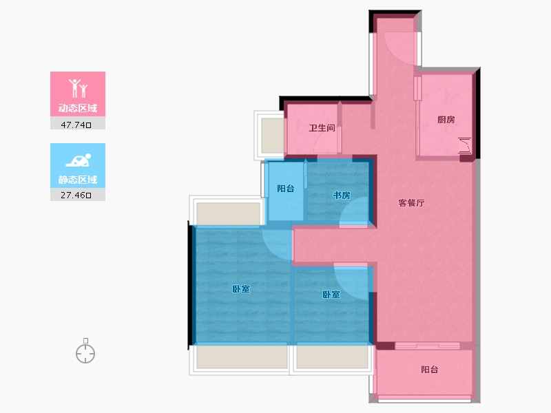 广东省-佛山市-华远·海蓝城-66.00-户型库-动静分区