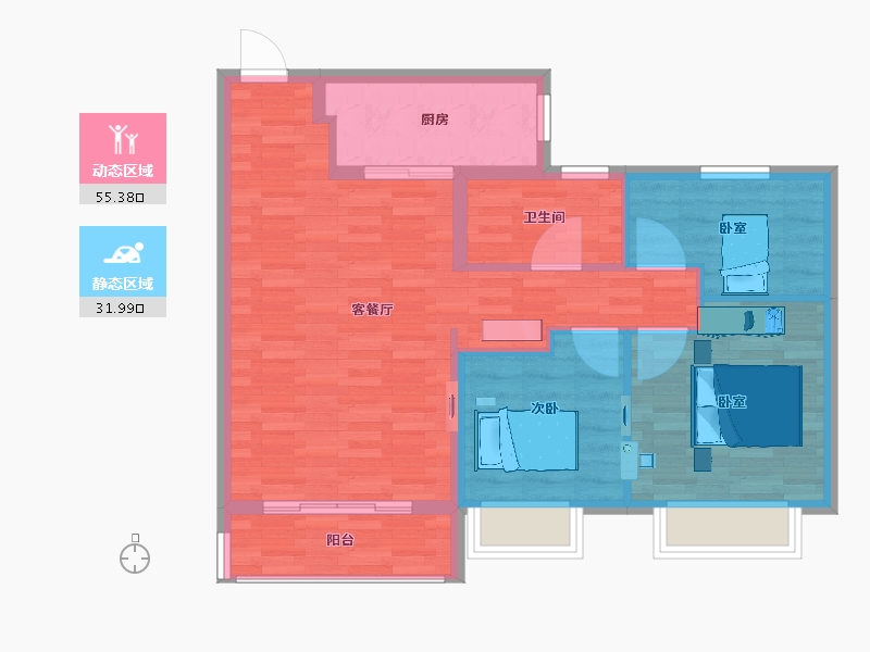 安徽省-安庆市-恒大珺睿府-79.00-户型库-动静分区