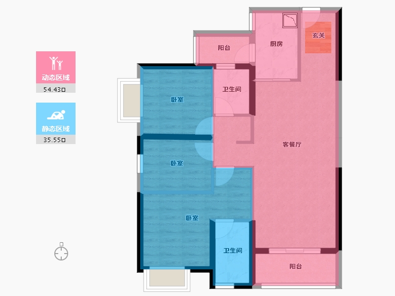 广东省-肇庆市-碧桂园龙熹山-79.72-户型库-动静分区