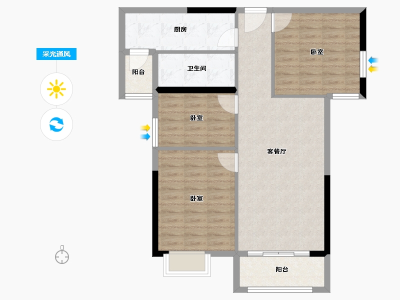 湖北省-黄石市-星秀江南-80.85-户型库-采光通风