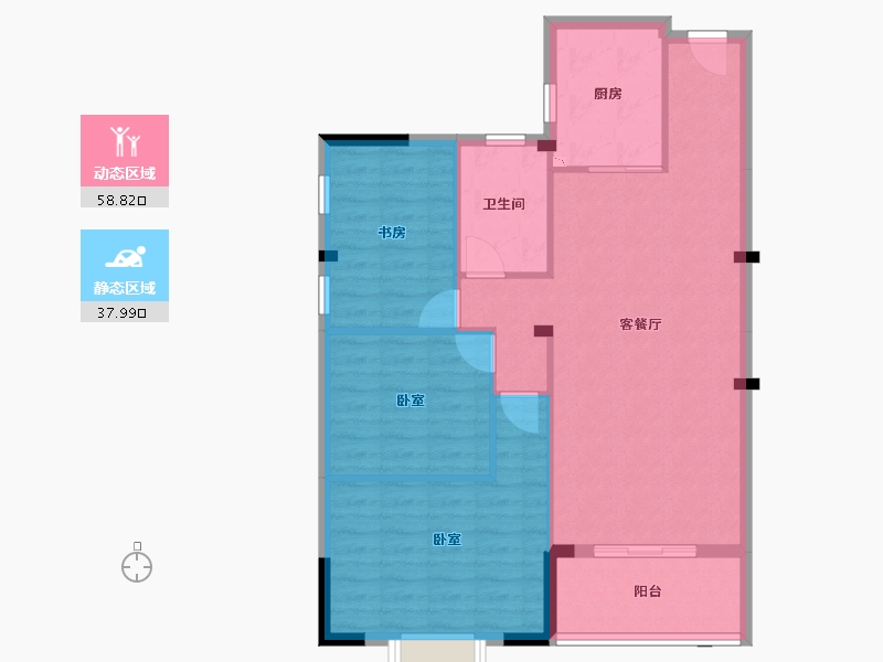 湖北省-咸宁市-温泉香郡-88.12-户型库-动静分区