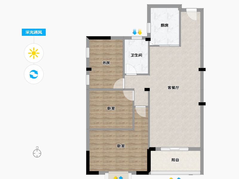 湖北省-咸宁市-温泉香郡-88.12-户型库-采光通风