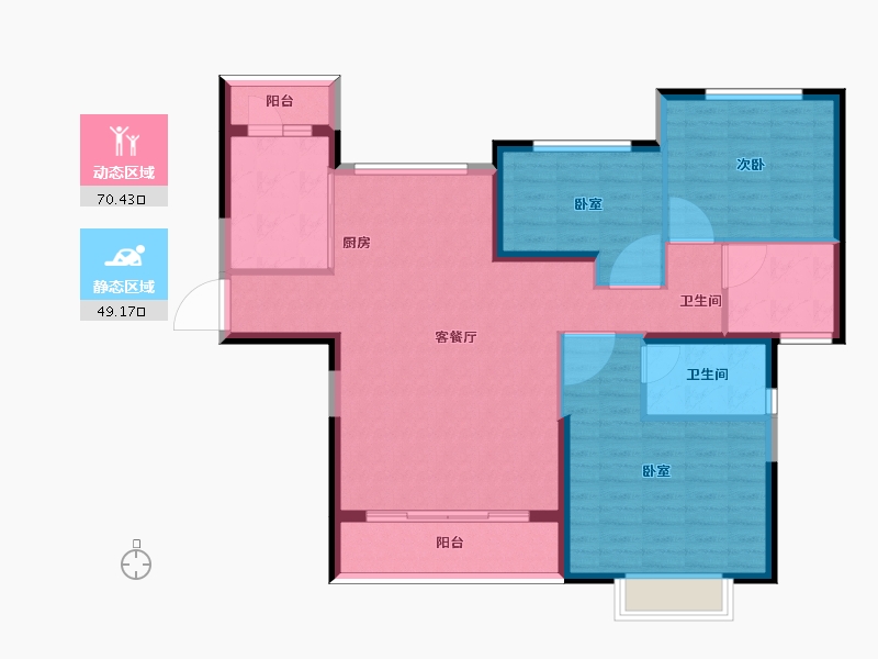 安徽省-安庆市-恒大珺睿府-108.40-户型库-动静分区