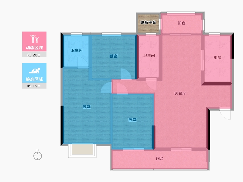 湖南省-株洲市-高科万丰上院湖韵-98.44-户型库-动静分区