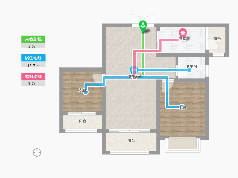 湖南省-湘潭市-东方名苑二期-63.38-户型库-动静线