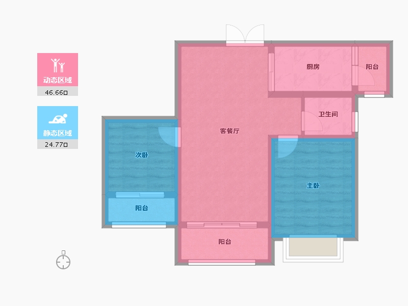 湖南省-湘潭市-东方名苑二期-63.38-户型库-动静分区