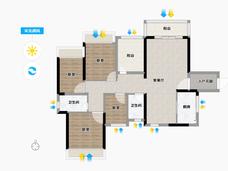 广东省-江门市-富力·南湖壹品-99.00-户型库-采光通风