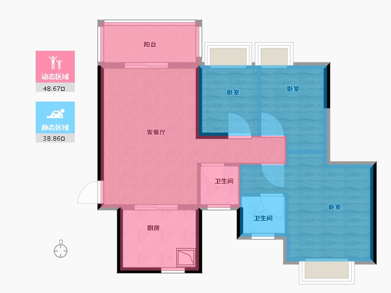 广东省-佛山市-恒大御湖郡-78.01-户型库-动静分区