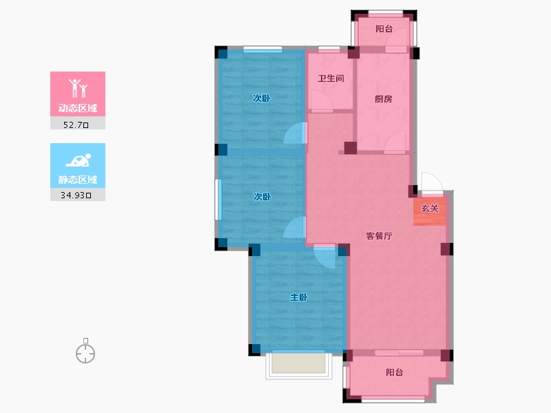 安徽省-宿州市-泗洲名城·观湖苑-77.49-户型库-动静分区