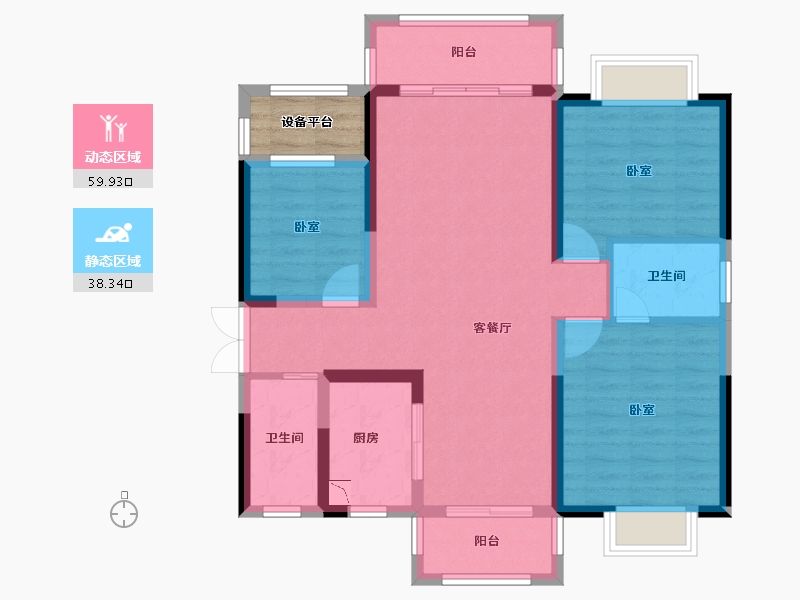 湖南省-长沙市-中交·中央公园-90.62-户型库-动静分区