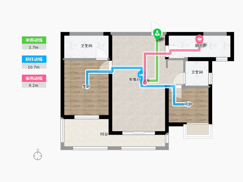 湖北省-武汉市-禹洲翡丽公馆3期-69.19-户型库-动静线