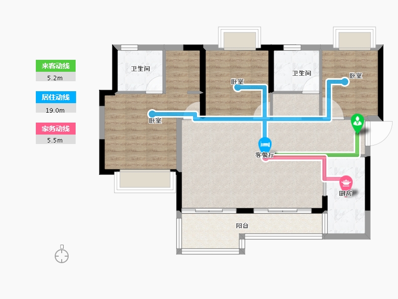 广东省-江门市-江门恒大悦珑湾-91.57-户型库-动静线