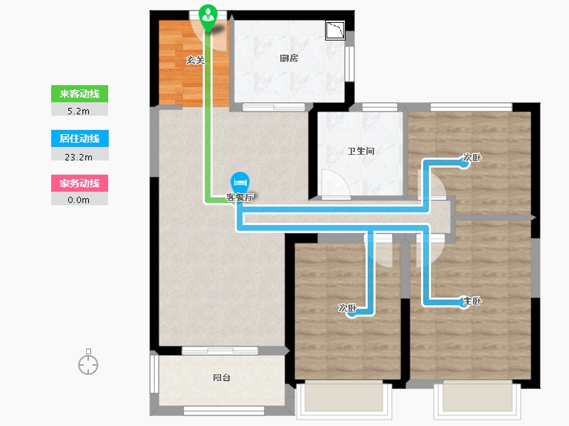 安徽省-宿州市-金皖御景兰庭-81.72-户型库-动静线