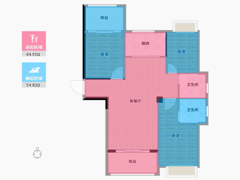 广东省-汕头市-和平金丰广场-109.78-户型库-动静分区