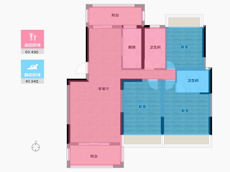 广东省-江门市-逸朗华府-90.00-户型库-动静分区