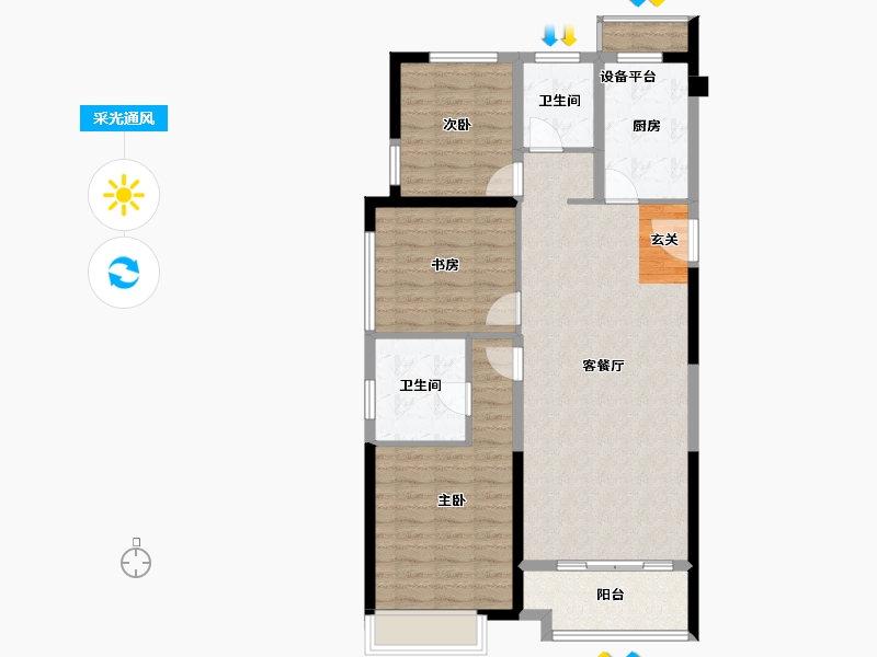 安徽省-宿州市-金皖御景兰庭-96.01-户型库-采光通风