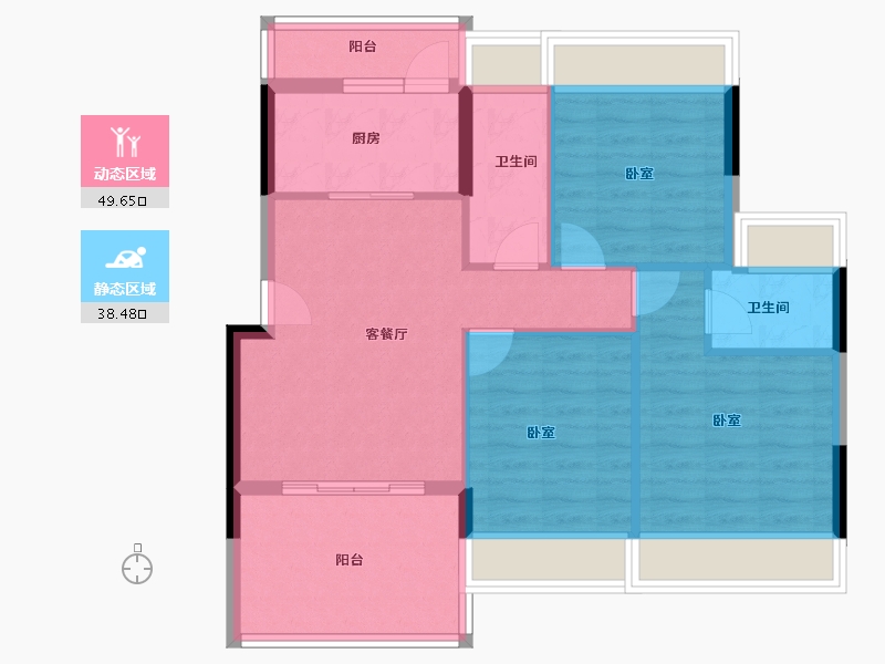 广东省-江门市-雅景·富怡苑-79.20-户型库-动静分区