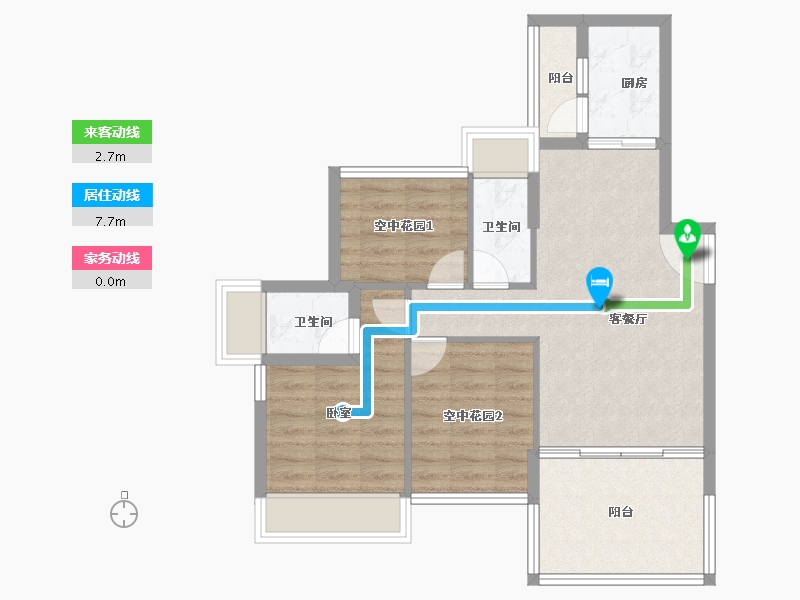 广东省-江门市-新熙花园-70.00-户型库-动静线