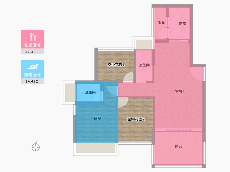 广东省-江门市-新熙花园-70.00-户型库-动静分区