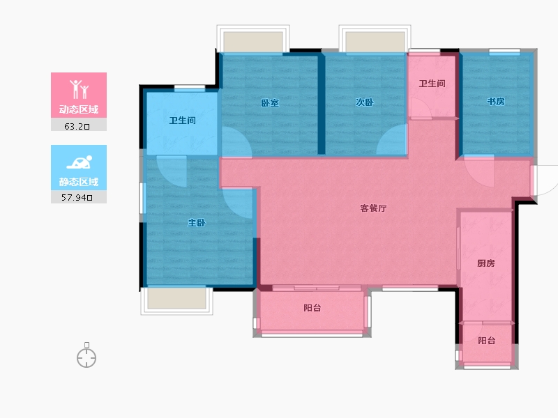 广东省-广州市-龙湖春江名城-109.65-户型库-动静分区