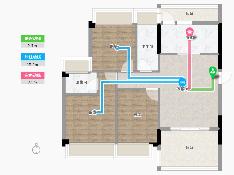 广东省-江门市-雅景·富怡苑-78.17-户型库-动静线