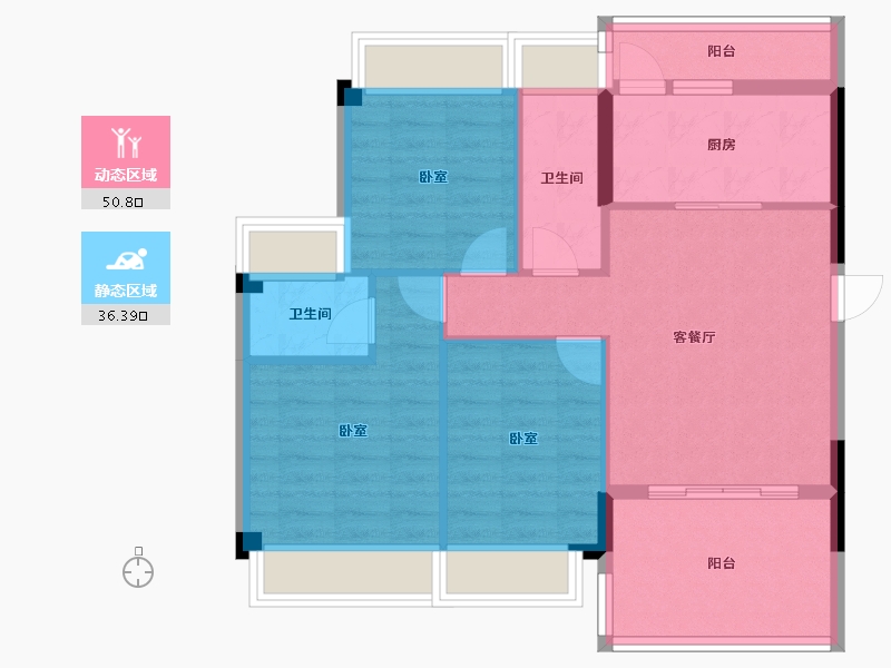 广东省-江门市-雅景·富怡苑-78.17-户型库-动静分区