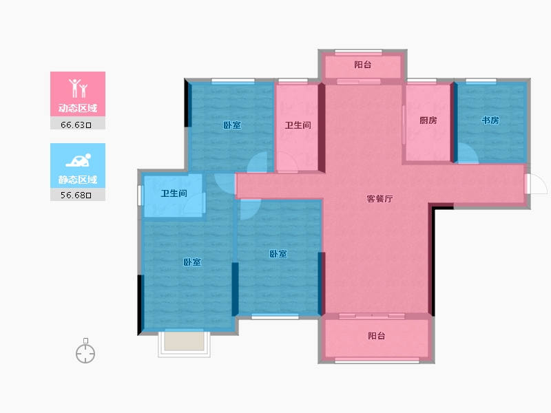 湖北省-黄石市-星秀江南-111.25-户型库-动静分区