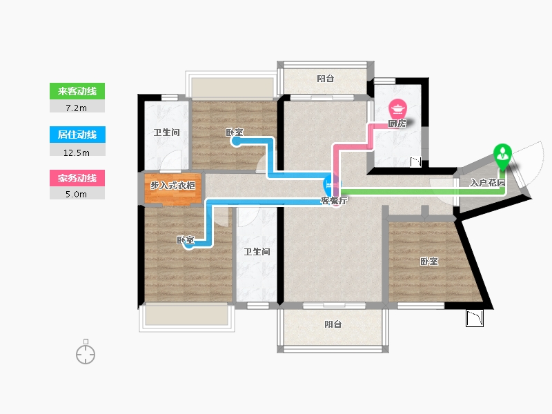 广东省-江门市-美的雅居乐公园天璟-90.03-户型库-动静线