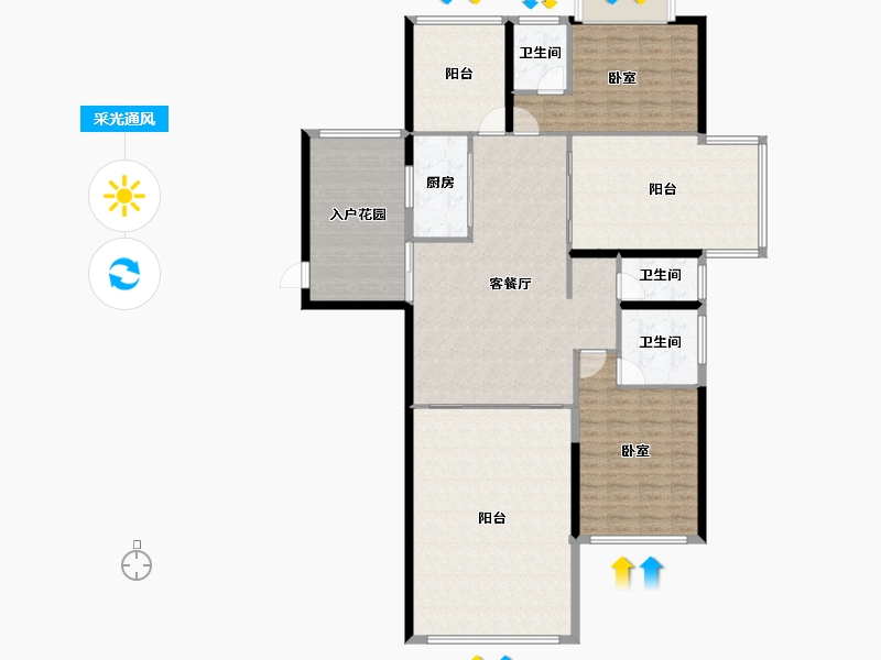 广东省-汕头市-海湾一城-160.25-户型库-采光通风