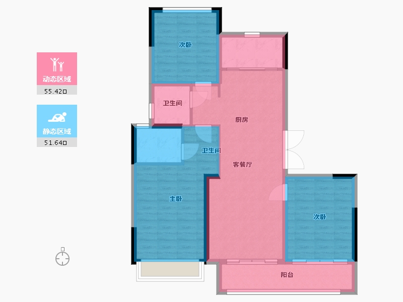 安徽省-蚌埠市-润志蘇州府-97.00-户型库-动静分区