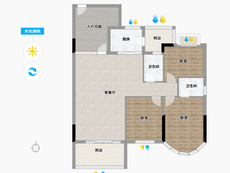 广东省-惠州市-好益康龙林上观-117.24-户型库-采光通风