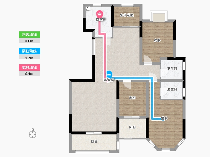 湖南省-长沙市-兴汝金城-109.59-户型库-动静线