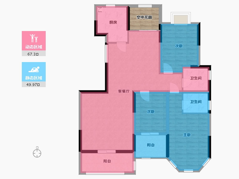 湖南省-长沙市-兴汝金城-109.59-户型库-动静分区