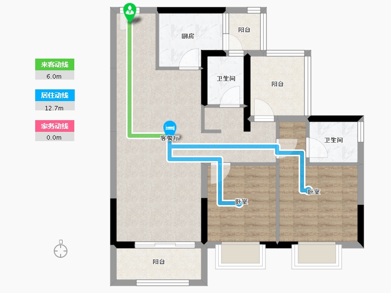 广东省-惠州市-金科蓝山府-74.86-户型库-动静线