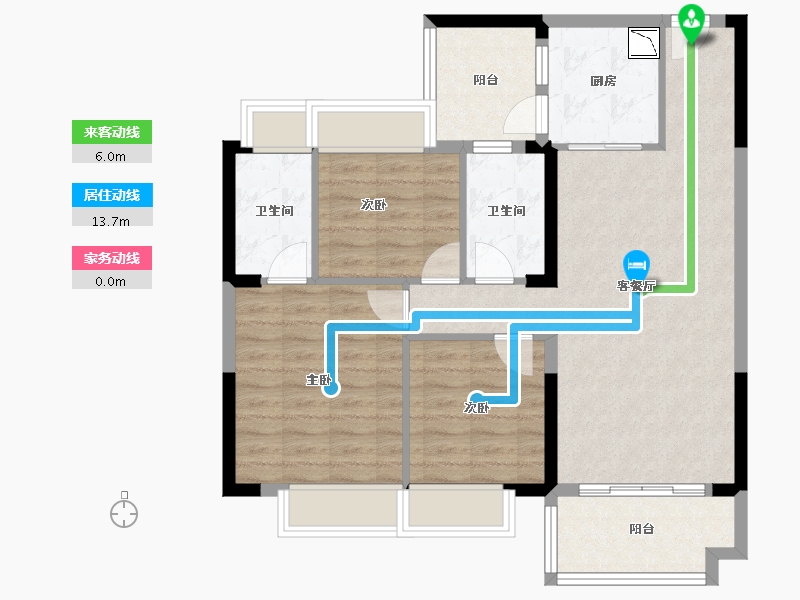 湖南省-湘潭市-湘乡碧桂园-86.40-户型库-动静线