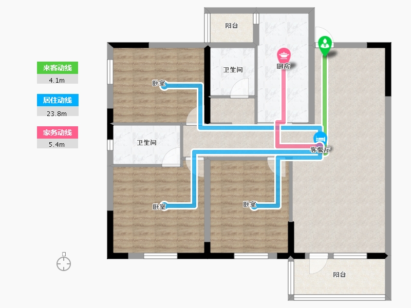 湖北省-咸宁市-金色海湾-111.18-户型库-动静线