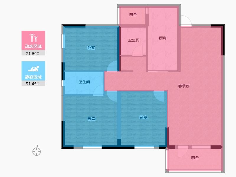 湖北省-咸宁市-金色海湾-111.18-户型库-动静分区