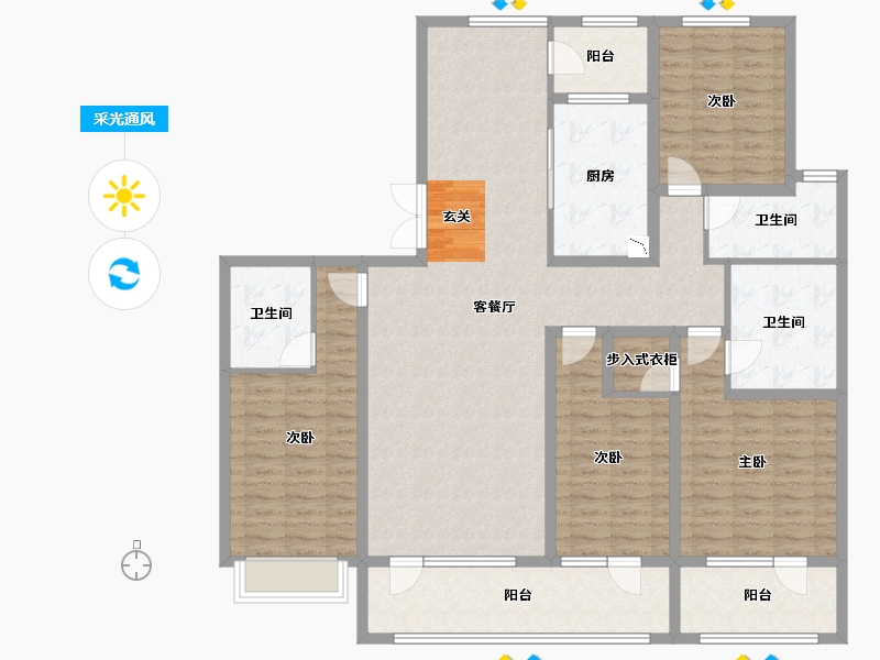 山东省-枣庄市-中兴世纪城-152.44-户型库-采光通风