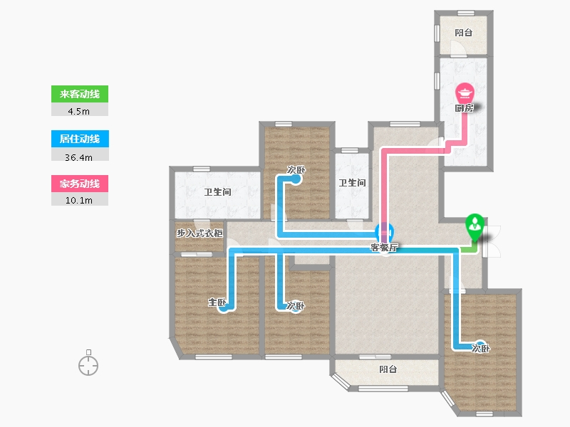 辽宁省-大连市-明秀庄园-161.26-户型库-动静线